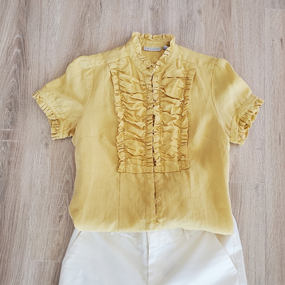 TWEEDS Linen Ruffle Blouse - Picture 8 of 8